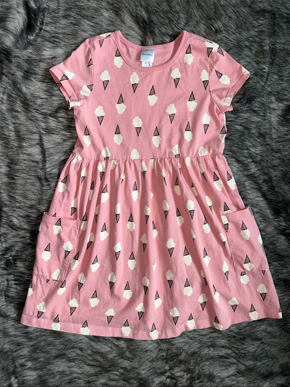 Hanna Andersson Playground Dress Pockets Ice Cream Cones Print Girls Size 10